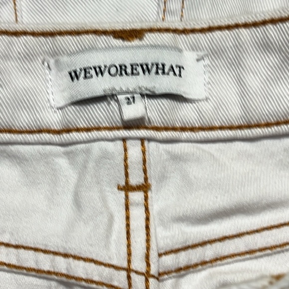 WeWoreWhat Icon Jean Zic Classic High-Waist Boot-Cut Stretch Twill White Denim - Picture 9 of 13